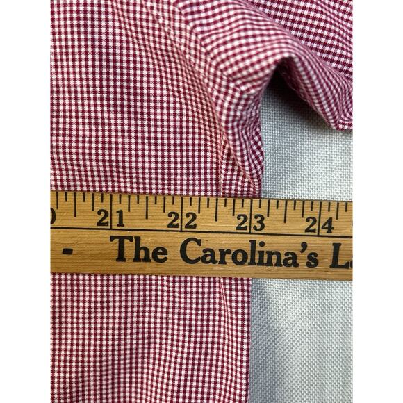 Brooks Brothers 346 Button Down Shirt Men M Red Check Short Sleeves Preppy - Picture 6 of 8